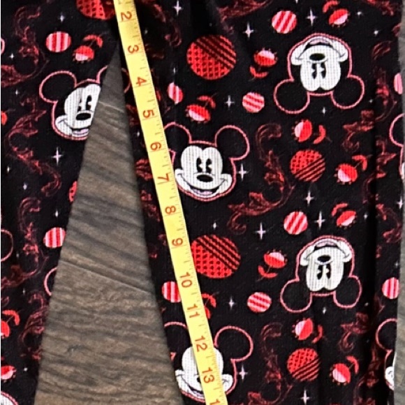 Disney Mickey Mouse Christmas Pajama Pants–Large Black & Red Holiday Lounge Wear - Picture 6 of 7
